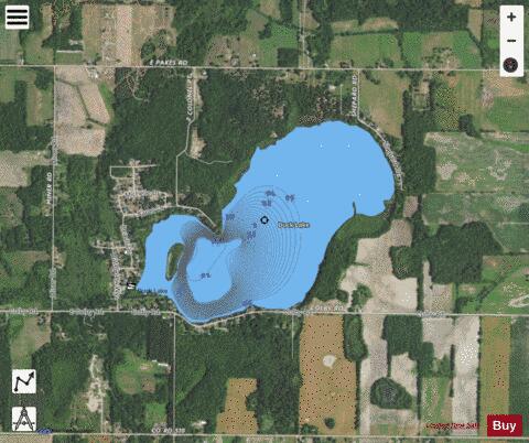 Duck Lake ,Montcalm depth contour Map - i-Boating App - Satellite