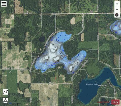 Eagle Lake ,Allegan depth contour Map - i-Boating App - Satellite