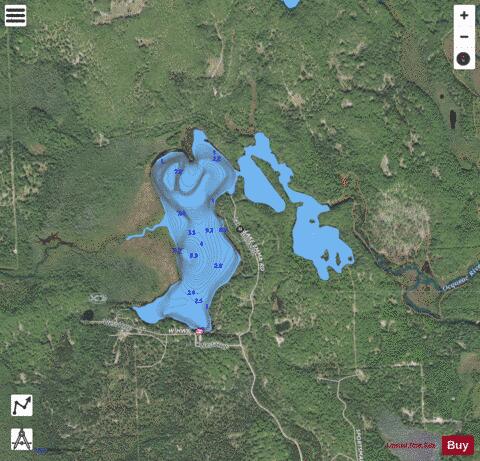 Emma  Lake ,Presqueisle depth contour Map - i-Boating App - Satellite