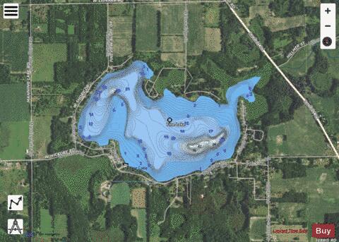 Fine Lake ,Barry depth contour Map - i-Boating App - Satellite
