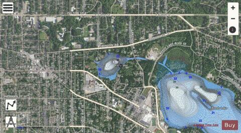 Fisk Lake depth contour Map - i-Boating App - Satellite