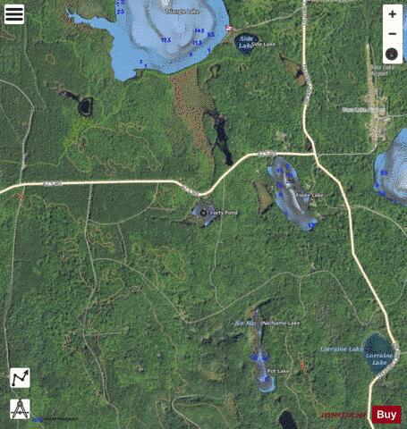 Forty Pond ,Delta depth contour Map - i-Boating App - Satellite