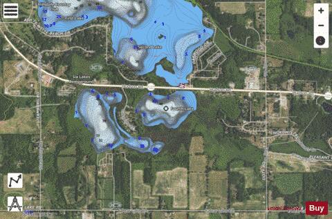 Fourth Lake ,Hillsdale depth contour Map - i-Boating App - Satellite