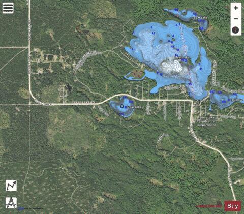 Grass Lake ,Ogemaw depth contour Map - i-Boating App - Satellite