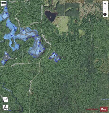 Greenway Lake ,Schoolcraft depth contour Map - i-Boating App - Satellite