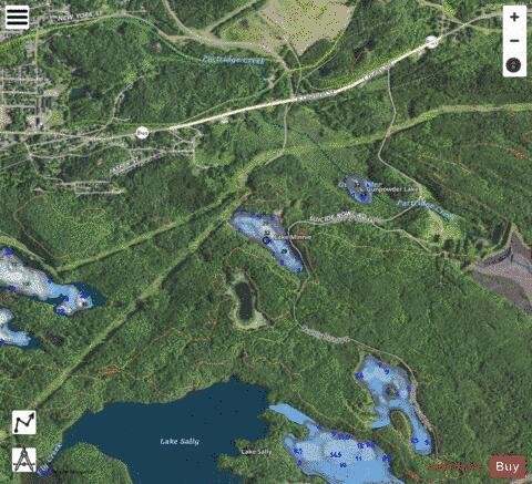 Gunpowder Lake depth contour Map - i-Boating App - Satellite