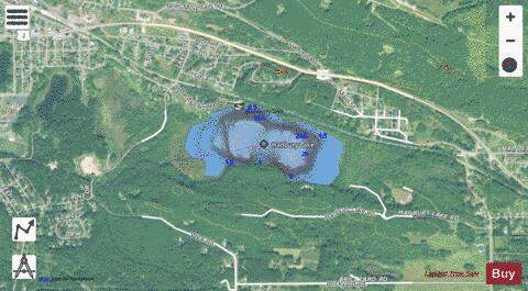 Hanbury Lake ,Dickinson depth contour Map - i-Boating App - Satellite