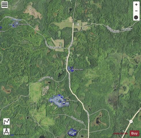 Haywire Lake Marquette depth contour Map - i-Boating App - Satellite