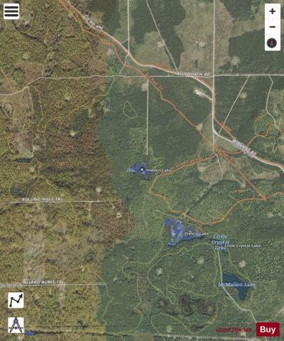 Hidden Lake Montmorency depth contour Map - i-Boating App - Satellite