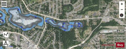Kregor + Little Silver Lake depth contour Map - i-Boating App - Satellite
