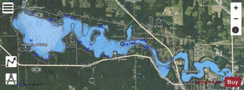 Lake ,Allegan depth contour Map - i-Boating App - Satellite