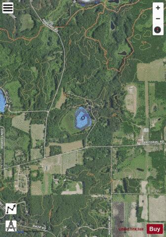 Hinchey Lake/ Angelique, Washtenaw depth contour Map - i-Boating App - Satellite