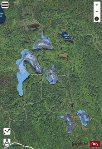 Lake Lake ,Schoolcraft depth contour Map - i-Boating App - Satellite