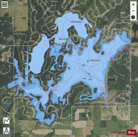 Lake Lancer depth contour Map - i-Boating App - Satellite