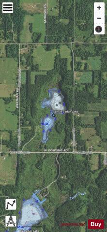 Little Cedar depth contour Map - i-Boating App - Satellite