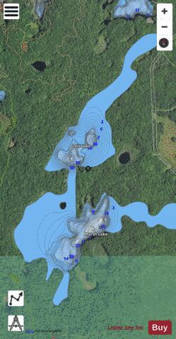 Lois Lake ,Gogebic depth contour Map - i-Boating App - Satellite