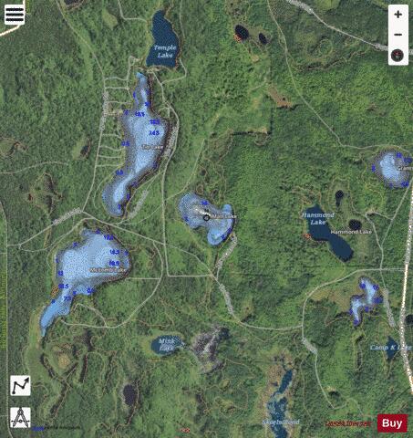 Man Lake ,Alger depth contour Map - i-Boating App - Satellite