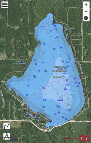 Manistee Lake, Kalkaska depth contour Map - i-Boating App - Satellite