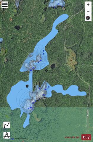 Marsh Lake ,Gogebic depth contour Map - i-Boating App - Satellite