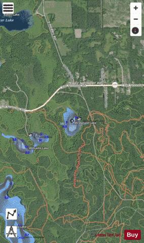 Mcdonald Lake Barry depth contour Map - i-Boating App - Satellite