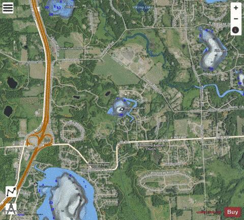 Monahan Lake Livingston depth contour Map - i-Boating App - Satellite