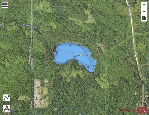 Monker Lake depth contour Map - i-Boating App - Satellite