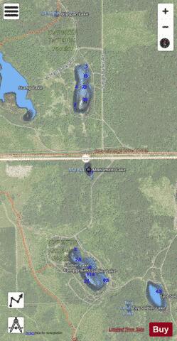 Monument Lake Chippewa depth contour Map - i-Boating App - Satellite