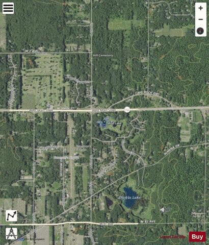 Mud Lake Kalamazoo depth contour Map - i-Boating App - Satellite