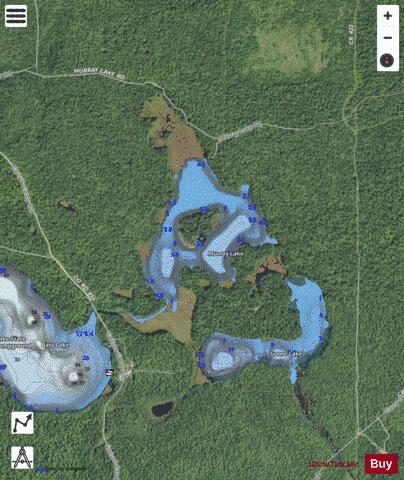 Murray Lake depth contour Map - i-Boating App - Satellite