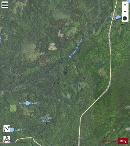Polack + Plumbob Lake depth contour Map - i-Boating App - Satellite