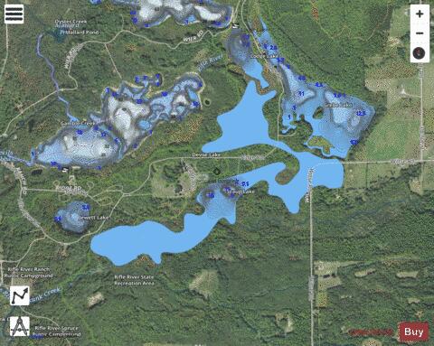 Scaup Lake depth contour Map - i-Boating App - Satellite