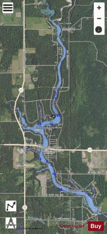 Smallwood Lake ,Gladwin depth contour Map - i-Boating App - Satellite