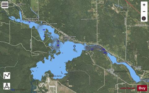 Seven Mile Pond depth contour Map - i-Boating App - Satellite