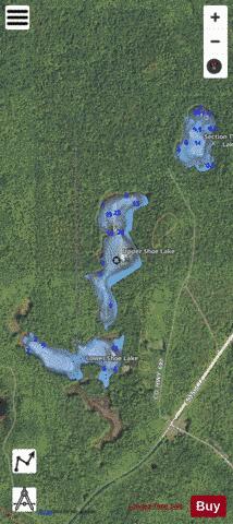 Upper Shoe Lake depth contour Map - i-Boating App - Satellite
