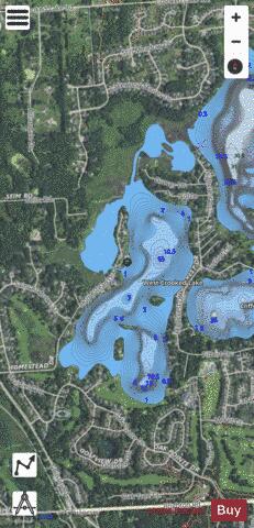 Little Crooked Lake depth contour Map - i-Boating App - Satellite