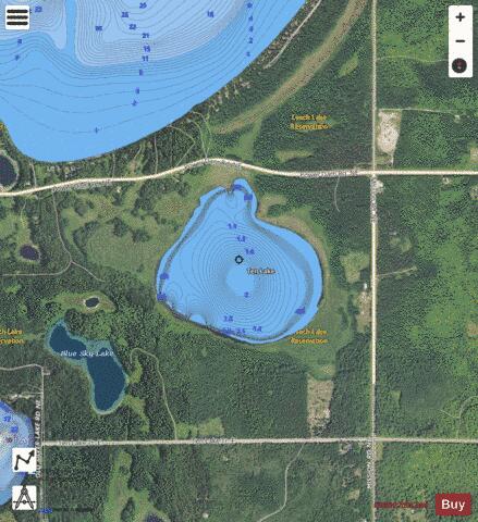 Ten Lake depth contour Map - i-Boating App - Satellite