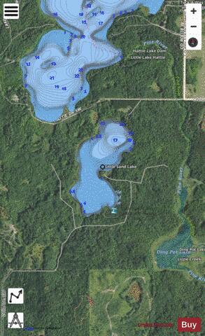 Little Sand Lake depth contour Map - i-Boating App - Satellite