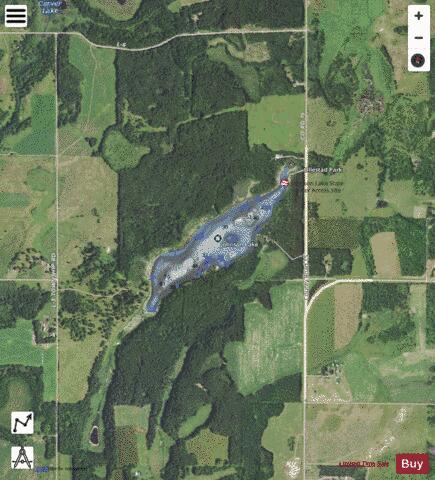 Johnson Lake depth contour Map - i-Boating App - Satellite