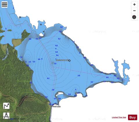 South Fowl Lake depth contour Map - i-Boating App - Satellite