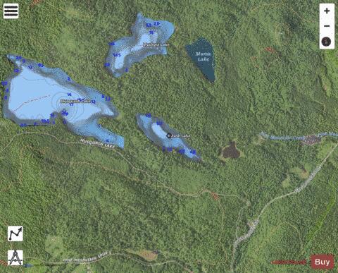 Mush Lake depth contour Map - i-Boating App - Satellite