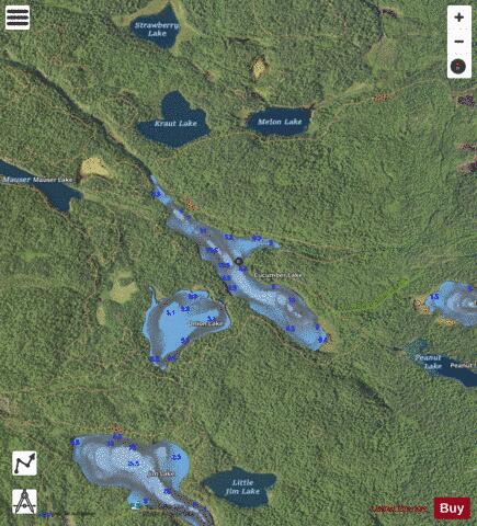 Cucumber Lake depth contour Map - i-Boating App - Satellite