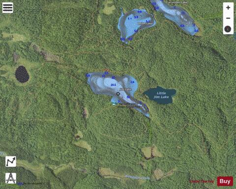 Jim Lake depth contour Map - i-Boating App - Satellite