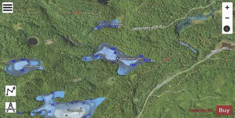 Dislocation Lake depth contour Map - i-Boating App - Satellite