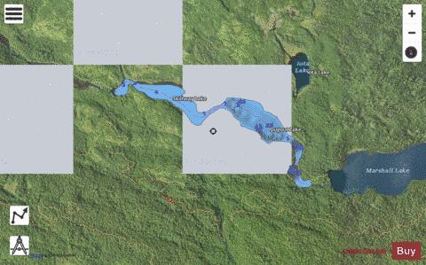 Dugout Lake + Skidway Lake depth contour Map - i-Boating App - Satellite