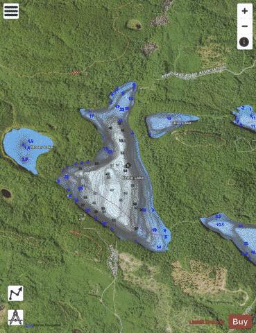 Kemo Lake + Talus Lake depth contour Map - i-Boating App - Satellite
