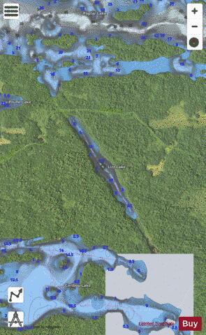 Lizz Lake depth contour Map - i-Boating App - Satellite