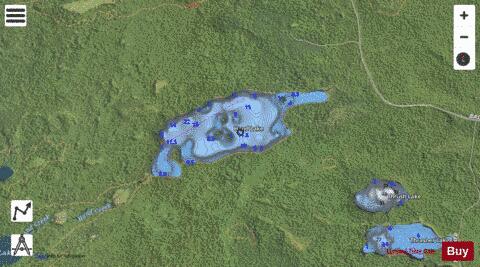 Hand Lake depth contour Map - i-Boating App - Satellite