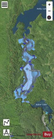 Peterson Lake depth contour Map - i-Boating App - Satellite