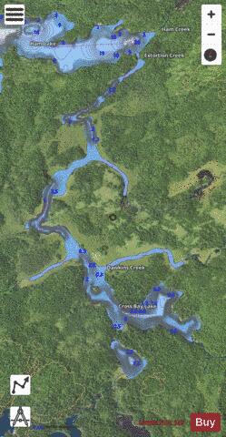 Cross Bay Lake + depth contour Map - i-Boating App - Satellite