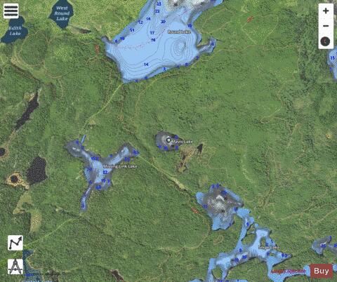 Mavis Lake depth contour Map - i-Boating App - Satellite